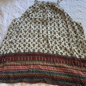 cream halter tank top with colorful designs